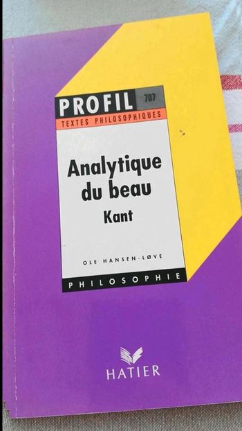 Analytique du  beau.  Profil  textes philosophiques