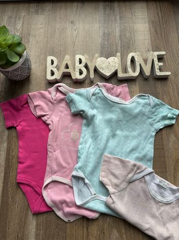 - 3 bodys MC toutes marques + 1 offert car tache - 9 mois - Très bon état 