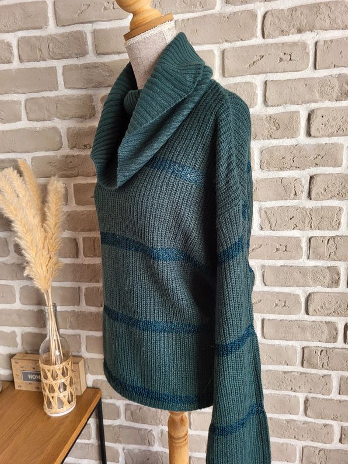 Pull col châle vert sapin - Beloved - Casual chic - photo numéro 10