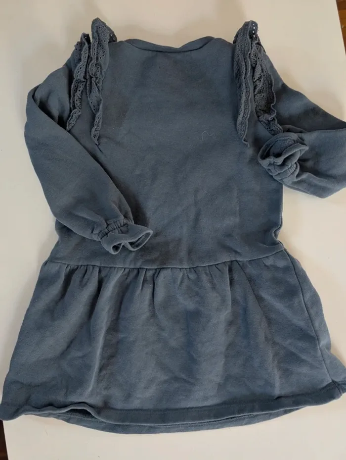 Robe pull sweat coton gratté Vertbaudet 3 ans neuf - photo numéro 4