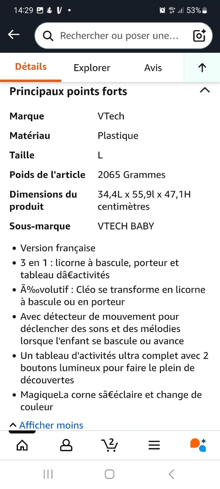 Licorne à bascule v tech 3 en 1 - photo numéro 10