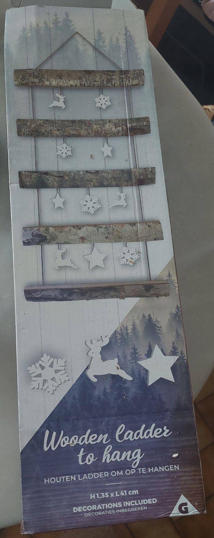 Échelle en bois à suspendre Noël