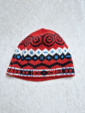 Bonnet vintage brique multicolore made in france