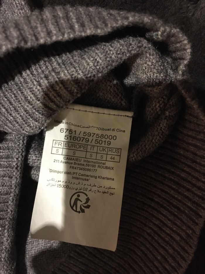 Pull gris Camaieu taille S - photo numéro 3