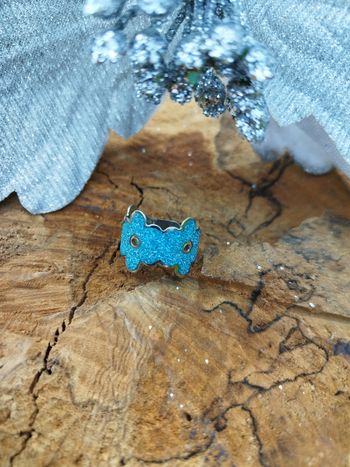 Bague réglable bleue