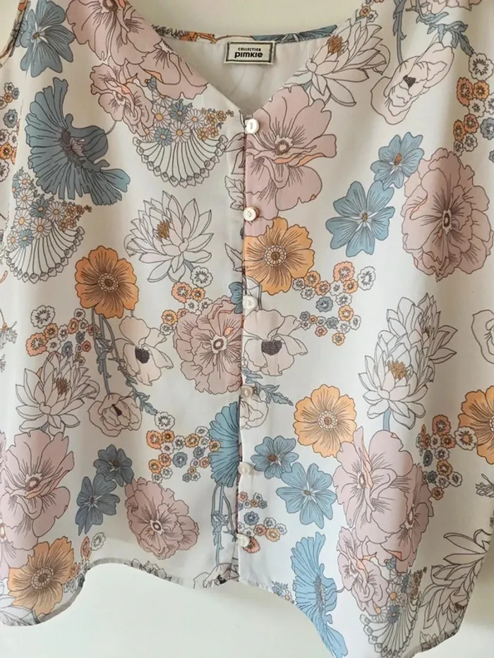 Débardeur fleuri léger avec bretelles réglables Pimkie taille 36/S - photo numéro 2