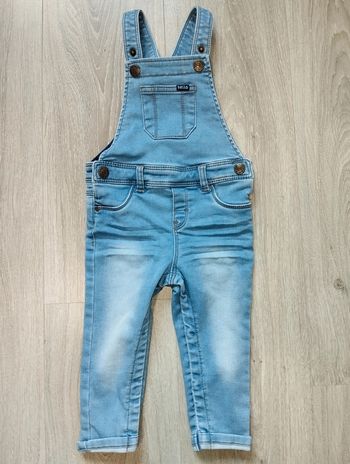 Salopette en jean bleu clair garçon 12 mois In Extenso