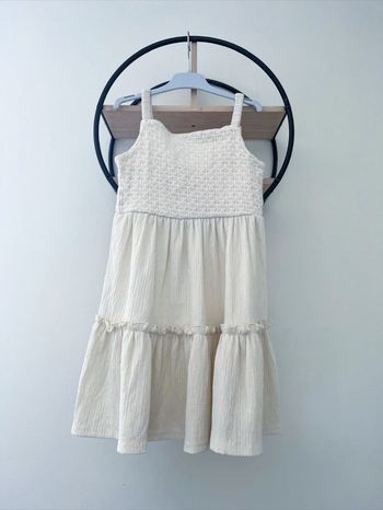 7 ans robe été bi matière crème c&a