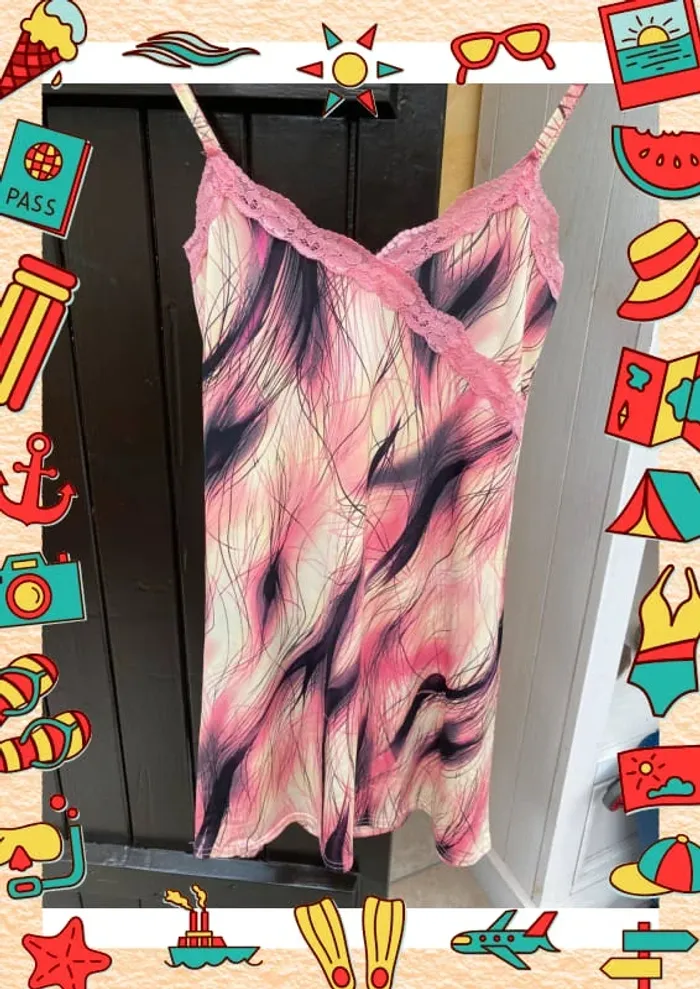 Robe Charbell noir rose jaune 38 M