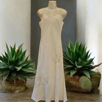 Robe a bretelles longue en lin 🌹 38 🌹