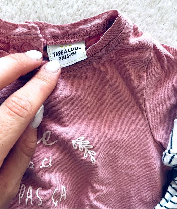 Lot de 2 tee-shirts manches longues « tape à l’œil » 3 mois - photo numéro 3