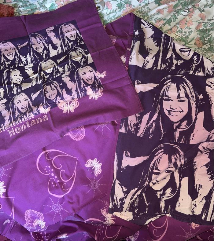 Lot drap housse + oreiller - Hannah Montana - photo numéro 2