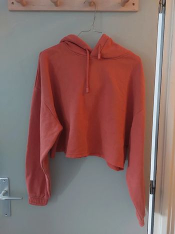 Sweat oversize crop top à capuche femme