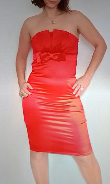 Robe bustier soiree satin chic neuve taille 38