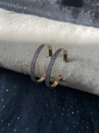 Boucles d'oreilles dorées grises 30mm