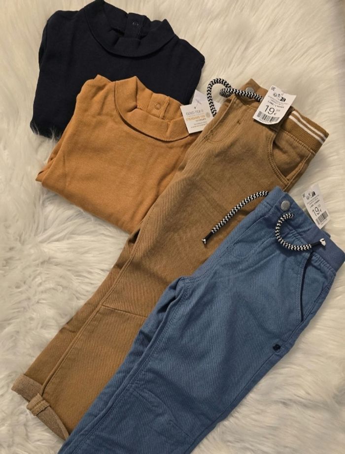 (Neufs non portés) 🏷🏷💙😍LOT sous pulls et pantalons doublés 3ans garçon 💙🥰😍