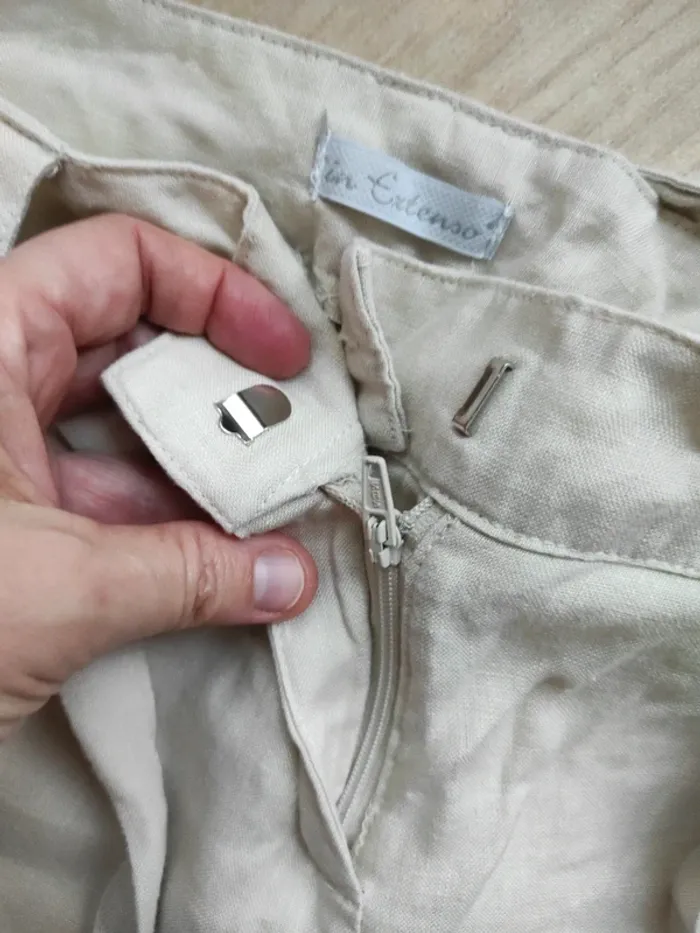 Pantalon crème lin - photo numéro 2