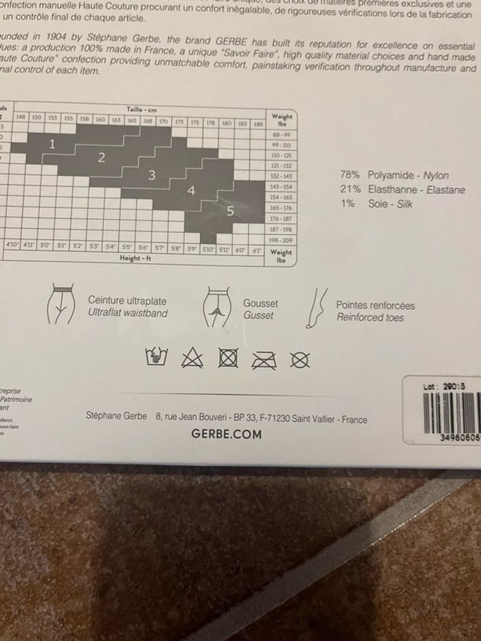 Collant Gerbe modèle Dynastie taille 4 - photo numéro 5