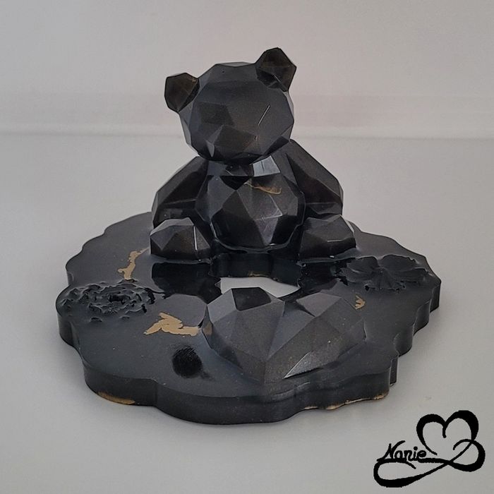 Support de téléphone Nounours Noir et Doré