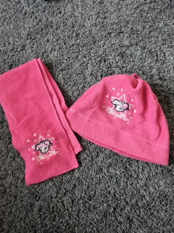 Lot en polaire bonnet bébé et écharpe fille