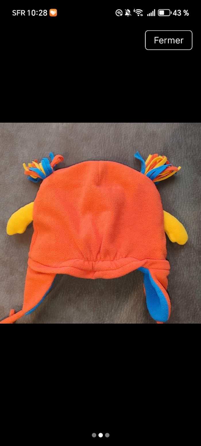 Bonnet bébé rigolo petit monstre– 6/12 mois - photo numéro 2