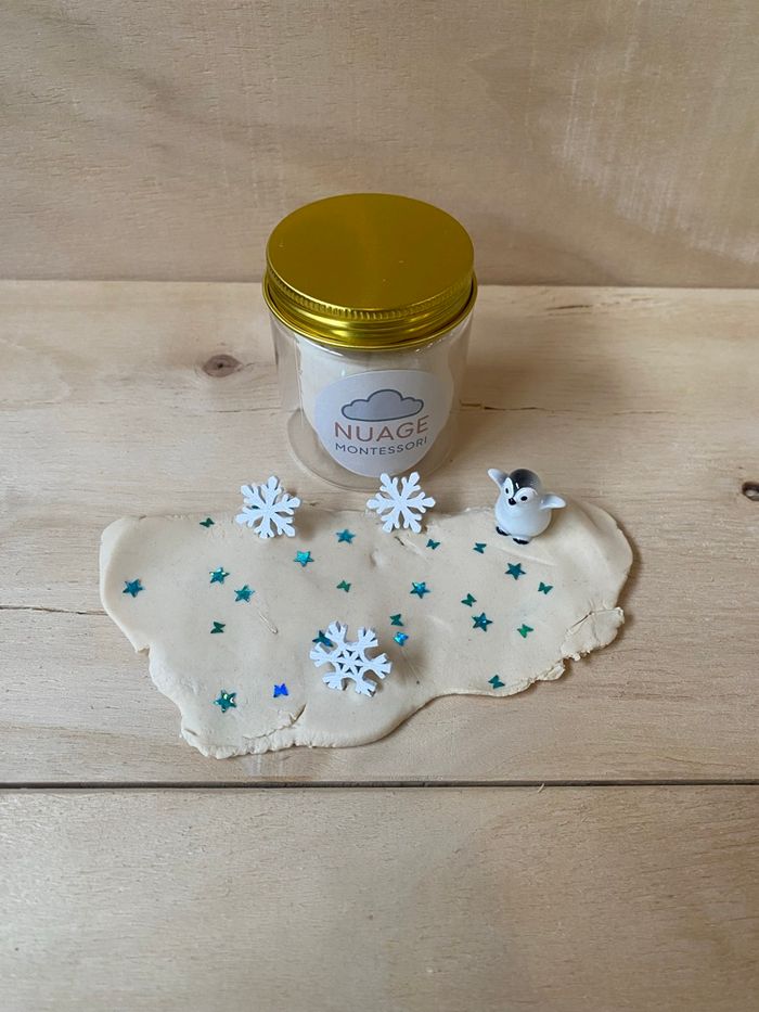 Kit sensoriel inspiration Montessori pâte à modeler arctique