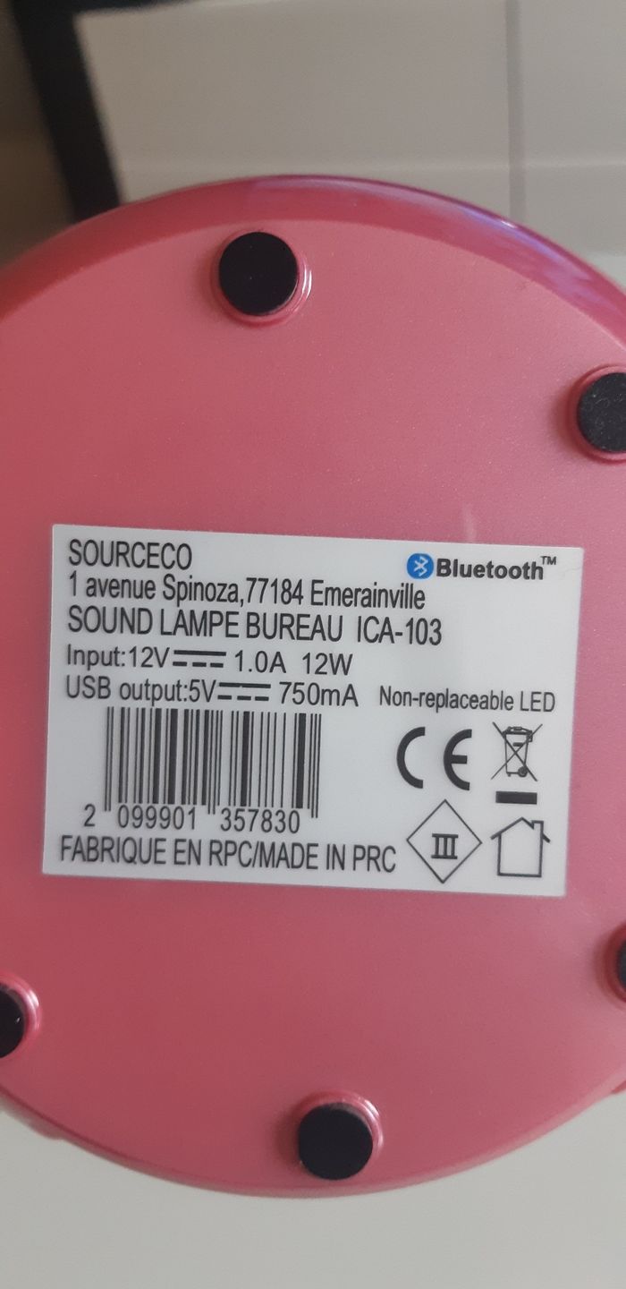 Lampe de bureau bluetooth rose - photo numéro 7