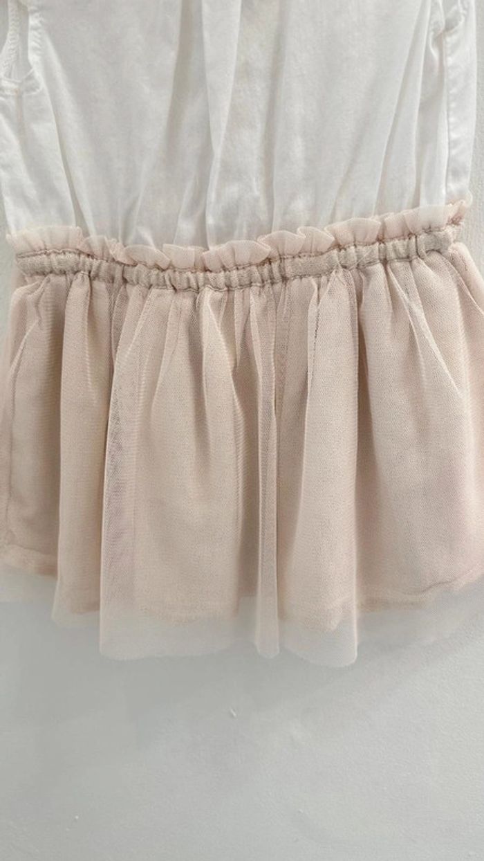 Robe tape a l'oeil blanche et crème - photo numéro 2