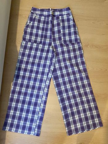 Pantalon à carreaux, larges violet