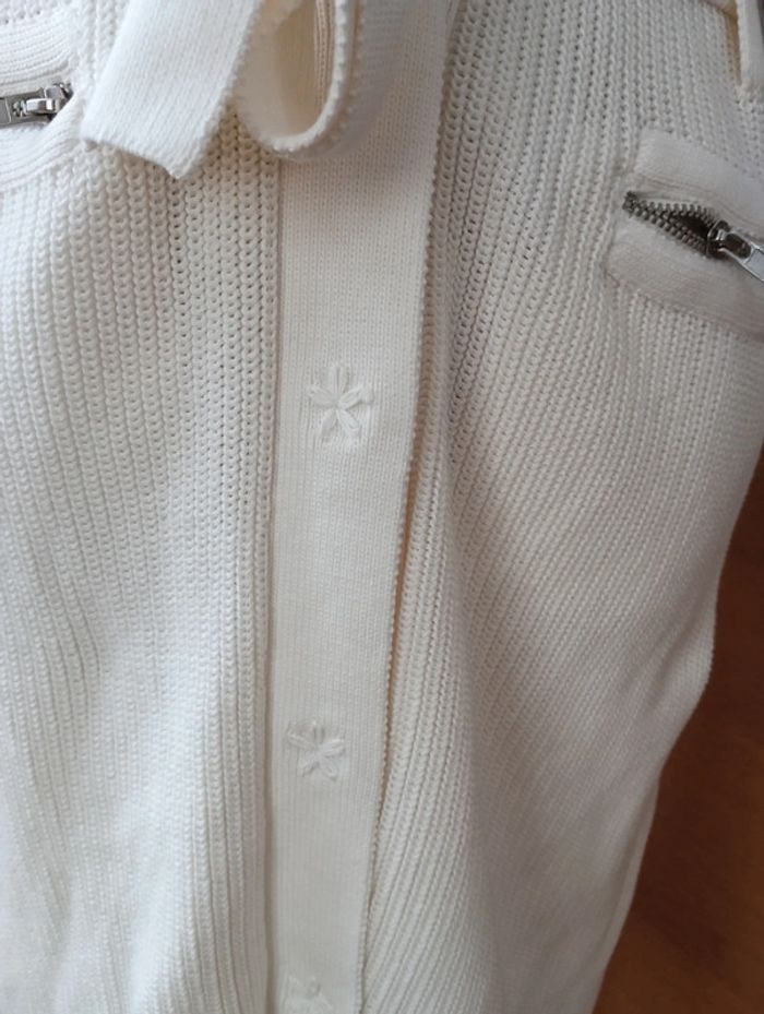 Robe / gilet maille écru ceinturé Georges Rech - photo numéro 6
