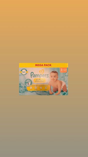 🍼 Pampers Premium Protection Taille 3 – Méga Pack 🧡