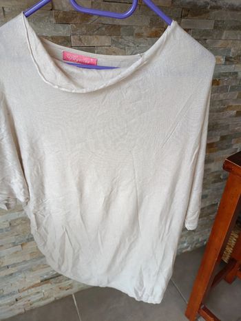 Pull fin beige TU