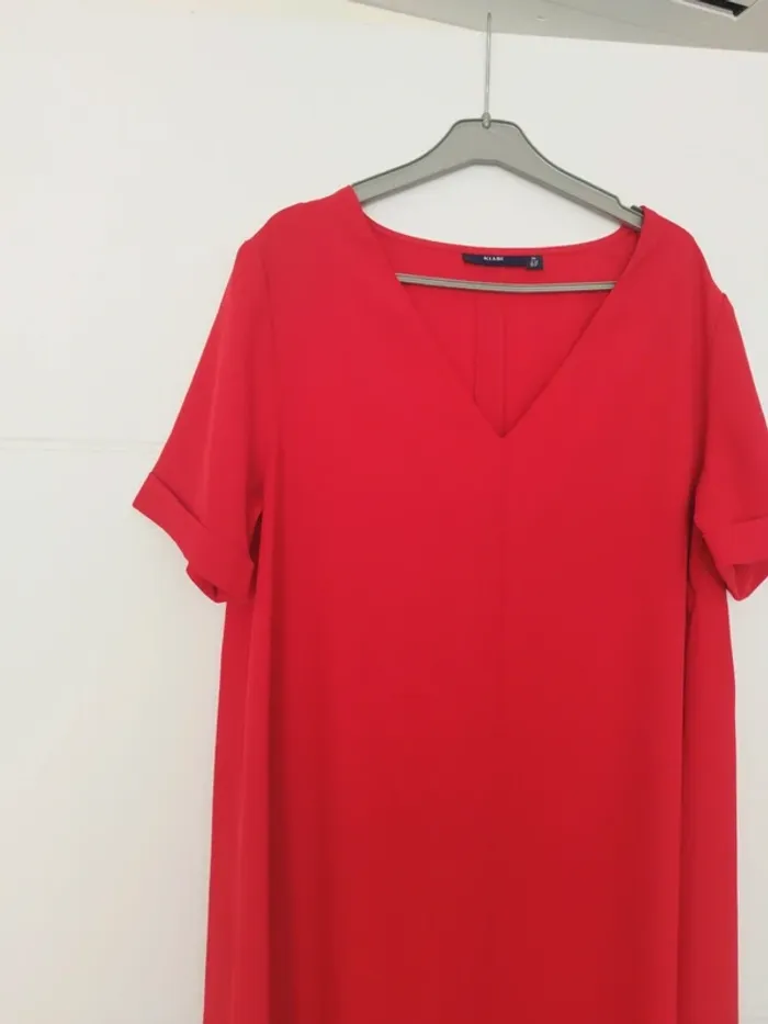 Robe rouge fluide évasée "Kiabi" - Talle 36 - photo numéro 5