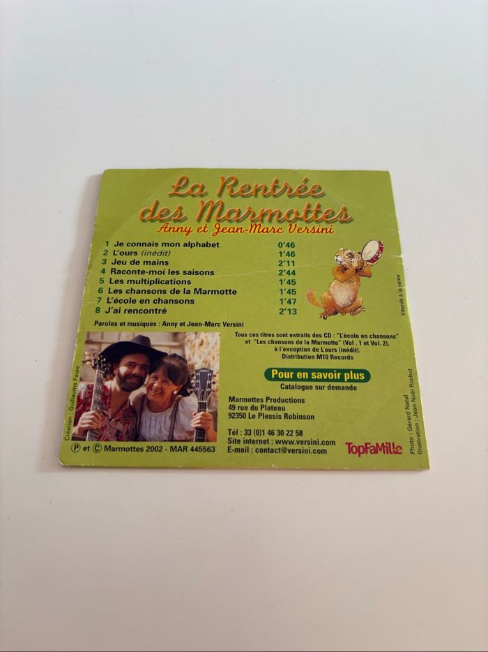 CD enfant - La rentrée des marmottes - Anny et Jean-Marc Versini - photo numéro 2