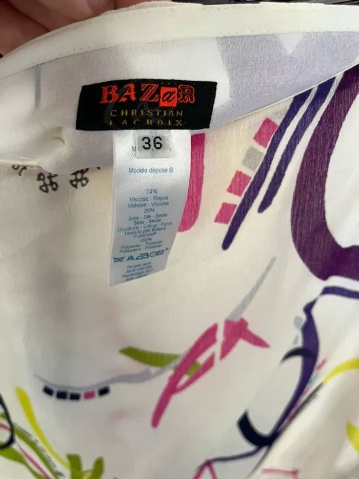 Jupe courte blanc multicolore Christian Lacroix - photo numéro 3