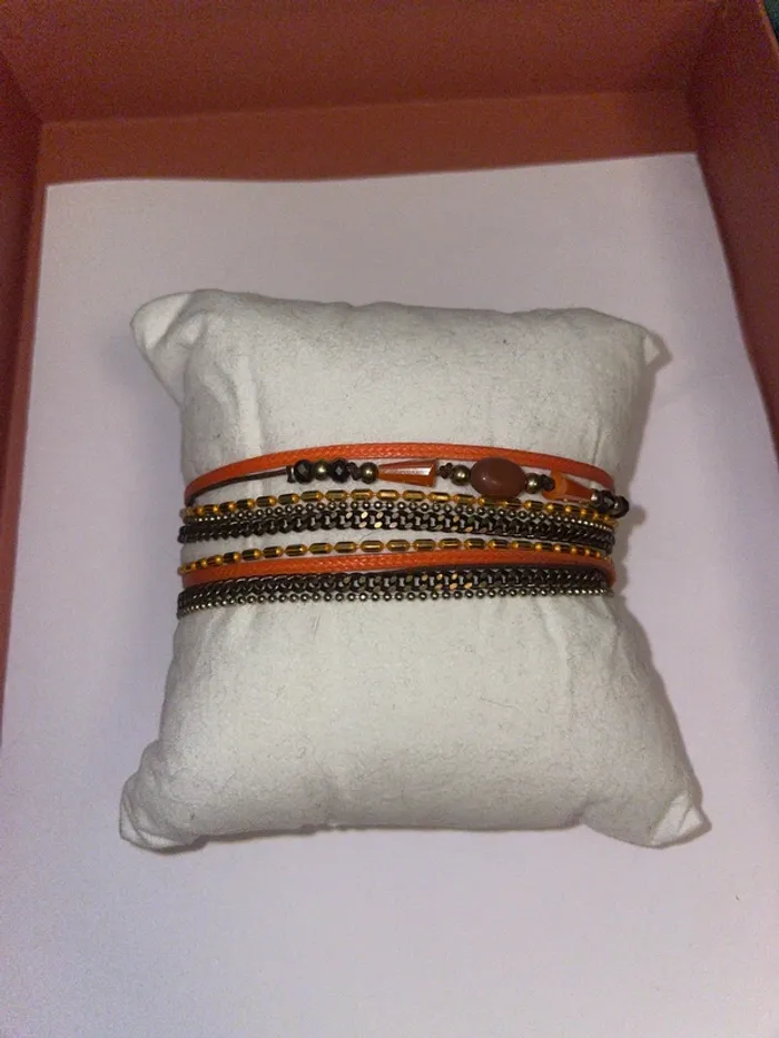 Bracelet double tour orange