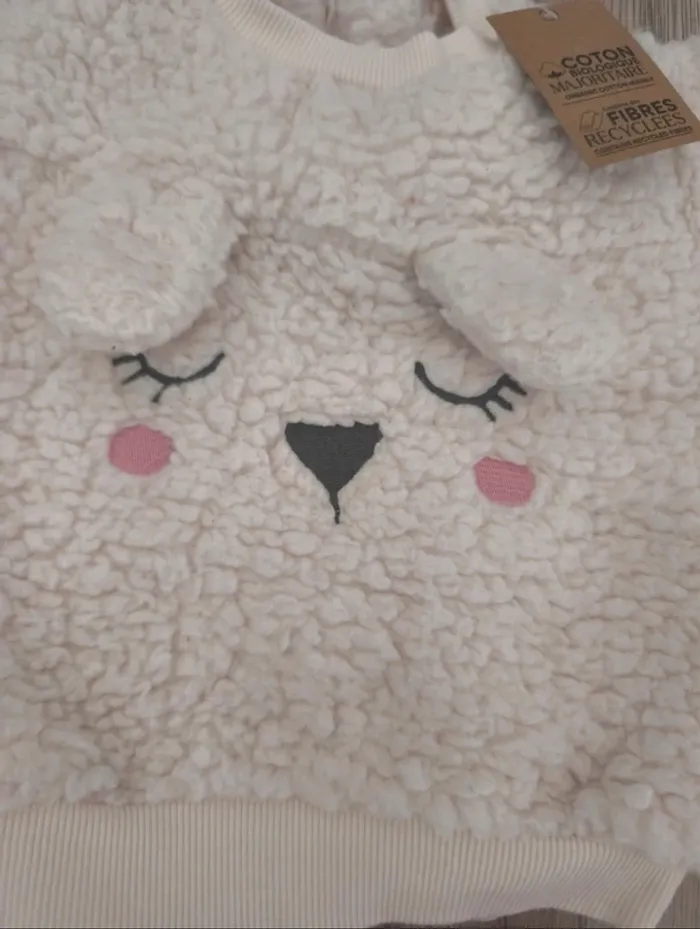 Pyjama de pièces en fausse fourrure effet mouton - photo numéro 2