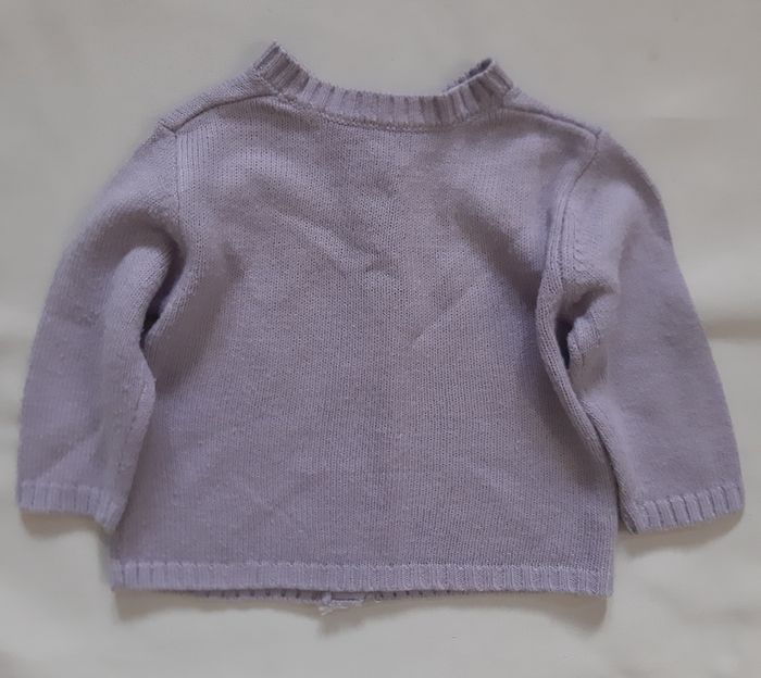 gilet chaud mauve fille - 6 mois - photo numéro 4