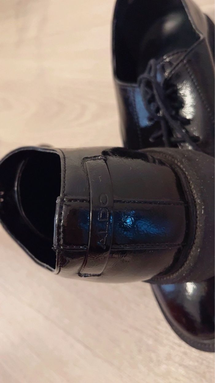 Derbys en cuir verni pour femme - photo numéro 4