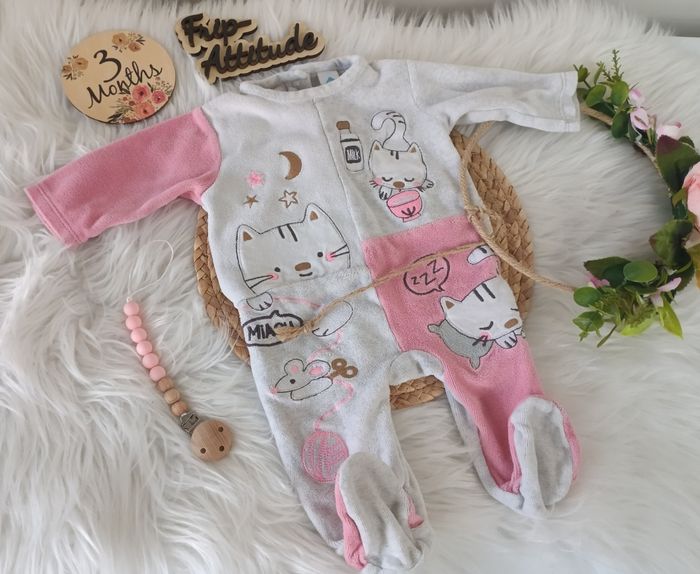 Pyjama 3 mois velours fille