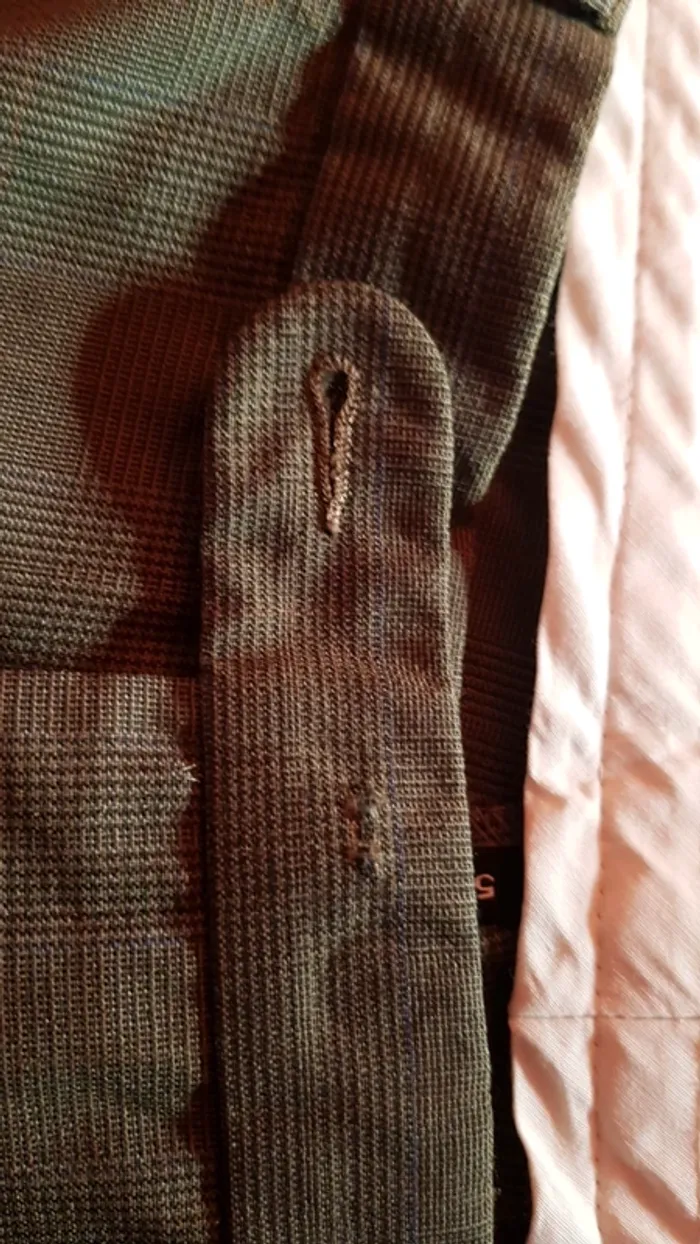 Costume  à  carreaux vert  olive et marron Oxford - photo numéro 11