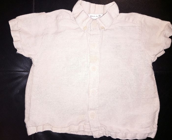Chemise manches courtes 18 mois mi lin mi coton