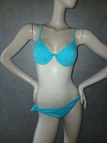 maillot de bain 2 pièce turquoise taille 40