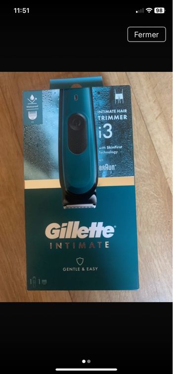 gillette intimate tondeuse waterproof 