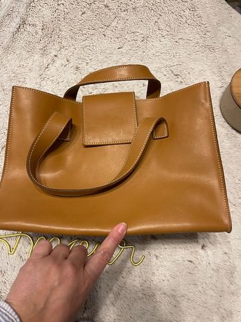 Sac à main en simili cuir camel 