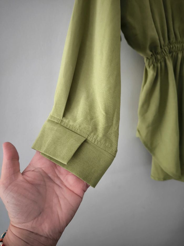 Blouse chemise taille S-M kooiook verte - photo numéro 3