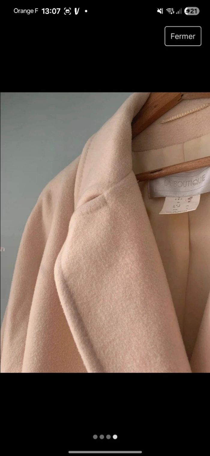 Manteau Vintage Crème Oversize - Style "Old Money" - photo numéro 3