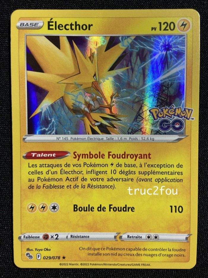Lot 4 cartes Pokemon Holo Léviator Électhor Sulfura Nymphali /078 Pokémon neuf - photo numéro 3
