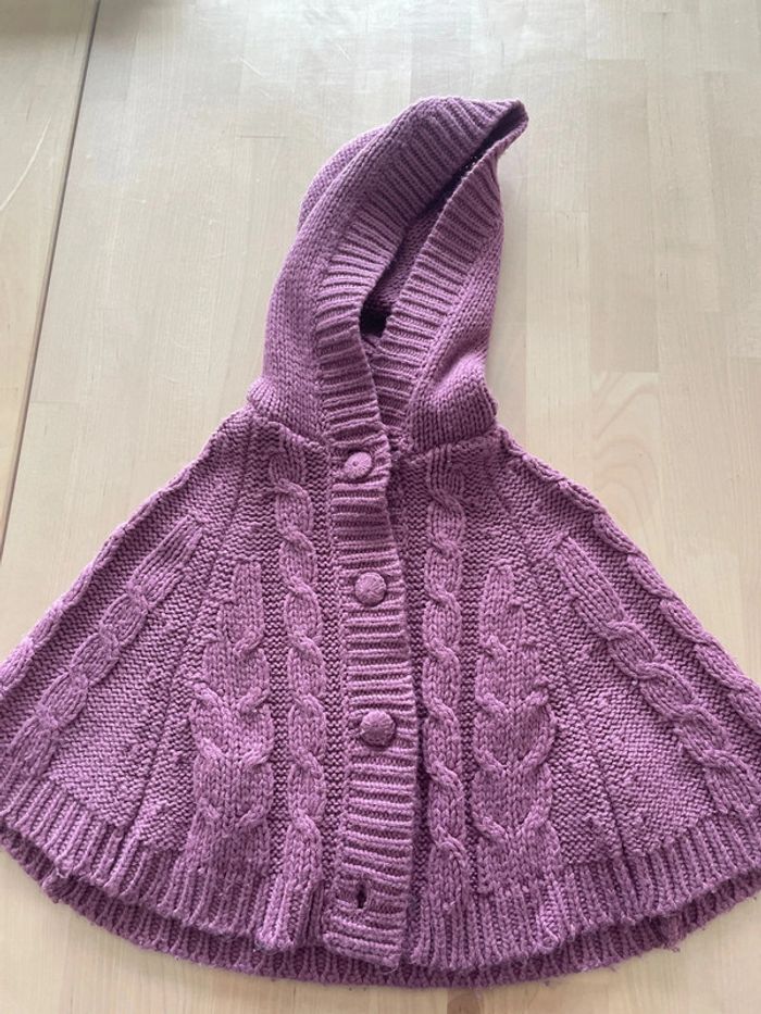 Poncho violet fille taille 8 mois TAO