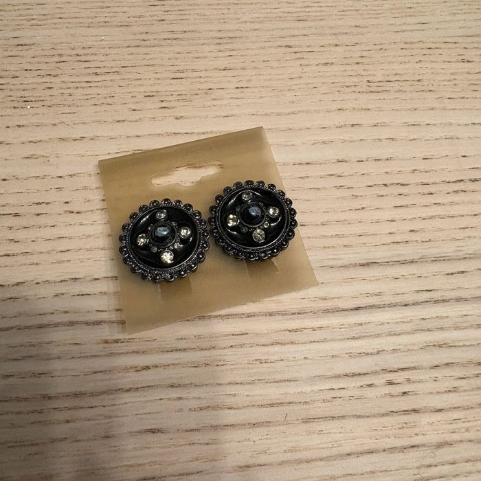 Boucles d’oreilles à clips • noir • neuves 🌿